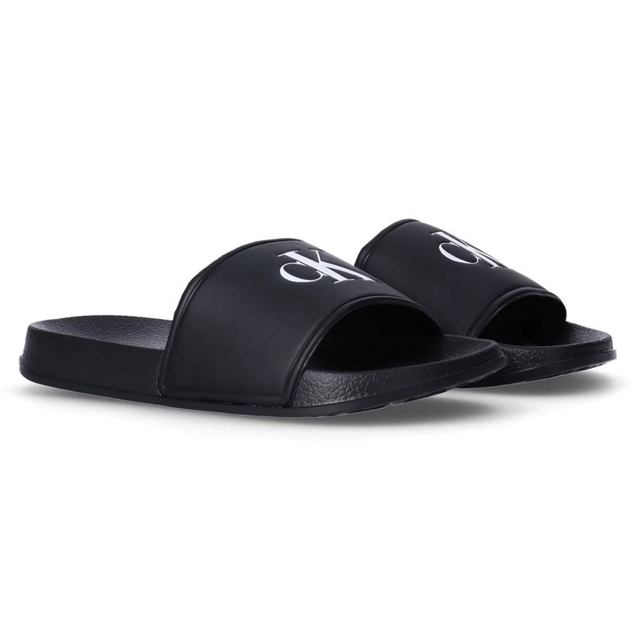 Ciabatte pool mono colore con logo iconico da bambino Calvin Klein | V3X0830321172999